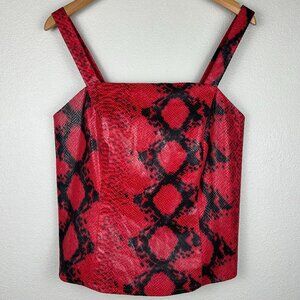 Vintage Donna Vinci Couture Red Snake Print Fitted Top Size 8 (L-XL)